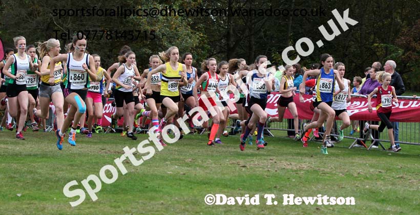 Girls under-15s National Cross Country Relays. Photo: David T. Hewitson/Sports for All Pics